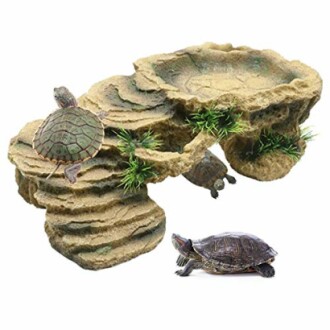 Turtle Basking rock Platform Ornament in resin